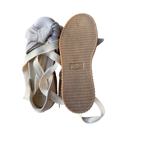 Puma Womens Pink Round Toe Lace Up Platform Bow Creeper Flat Sandal Size 9.5 - Picture 5 of 6